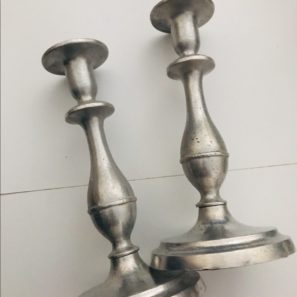 2 Silver Candle Holders! Perfect for Home Decor